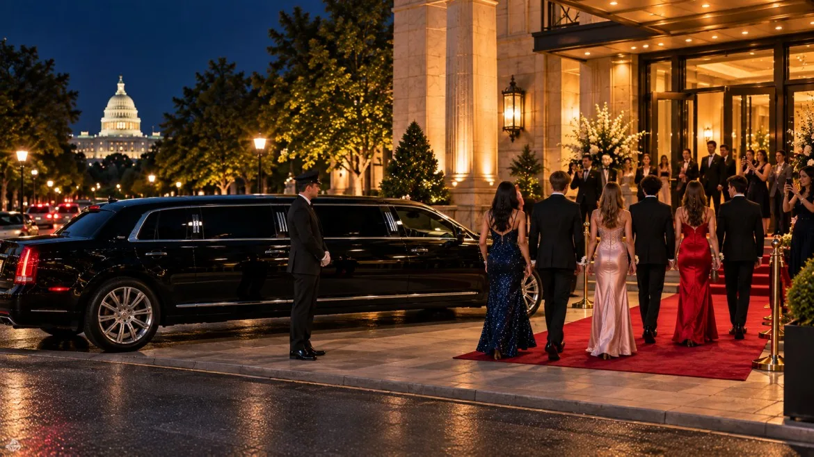 prom limo service DC MD VA students red carpet arrival
